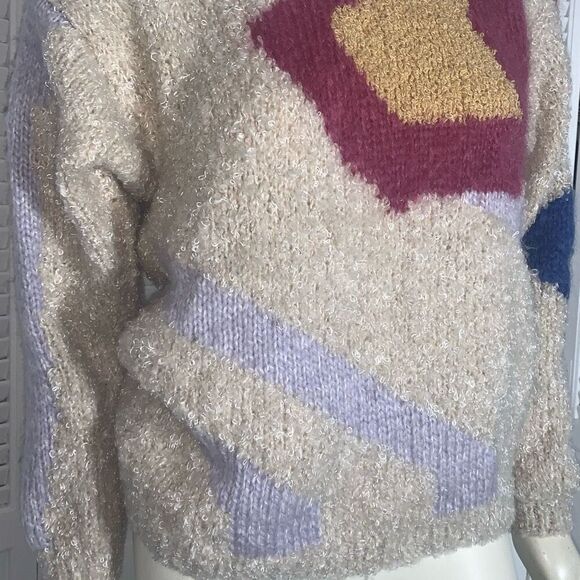 Vintage Pastel Abstract Pullover Sweater Size Medium - Picture 4 of 9